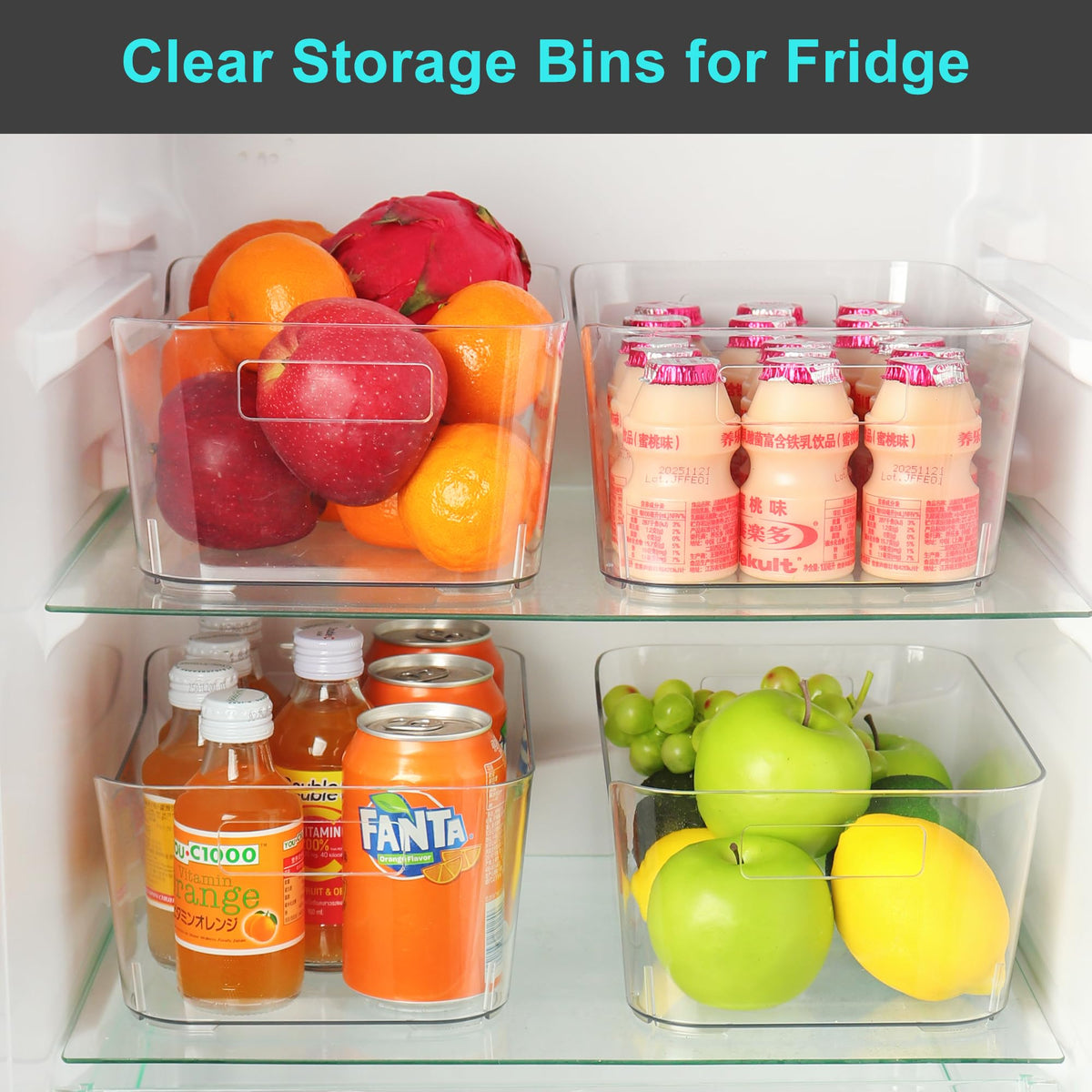 Heyuzb easy-grip storage bin with built-in handles for simple pulling.