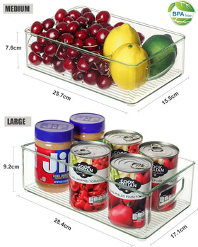 Heyuzb kitchen storage bin stackable to maximize shelf space