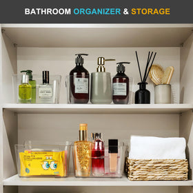 Heyuzb multi-purpose storage bin for kitchen and fridge organization.