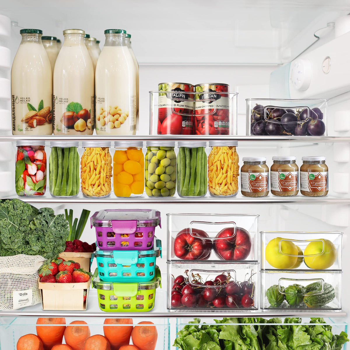 Heyuzb vegetable and fruit bin with clear view to spot freshness quickly