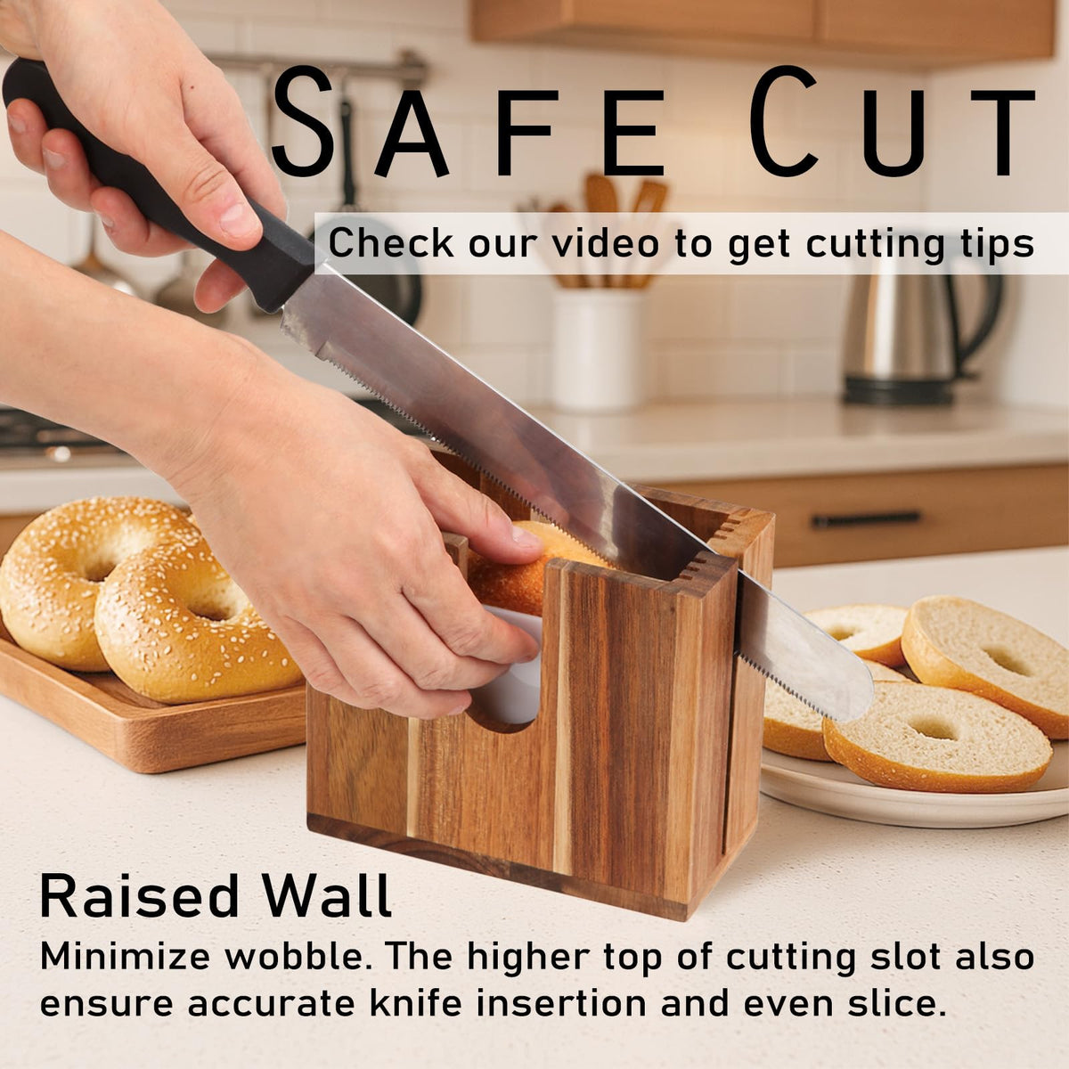 HeywoodCabin bagel slicer spacers adjustment for small and large bagels.