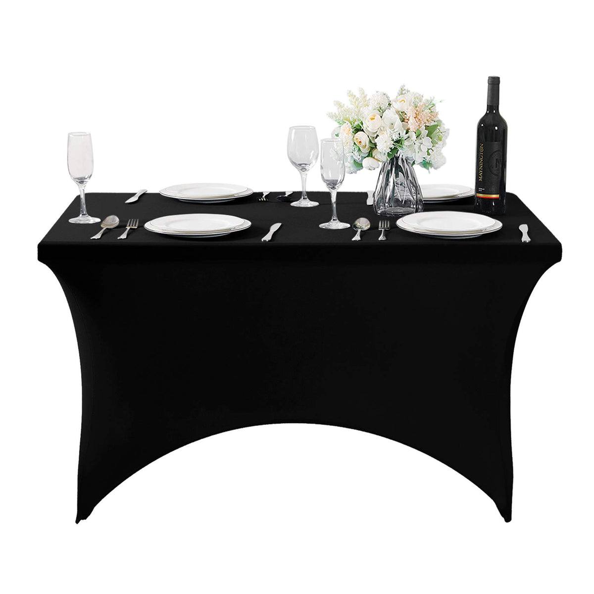 Hezuzo spandex table cover 8ft stretch for professional event tables.