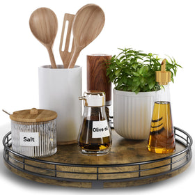 HGF Lazy Susan turntable 12-inch round, top view keeps spices easily accessible.