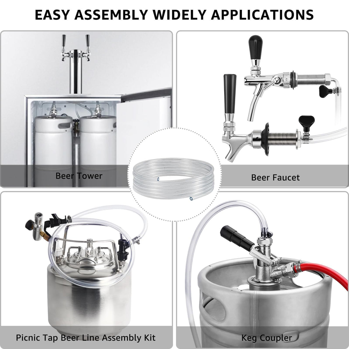 Hgkeke draft beer tower tubing shown for clean dispensing