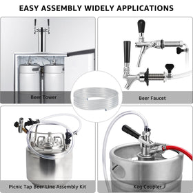 Hgkeke draft beer tower tubing shown for clean dispensing