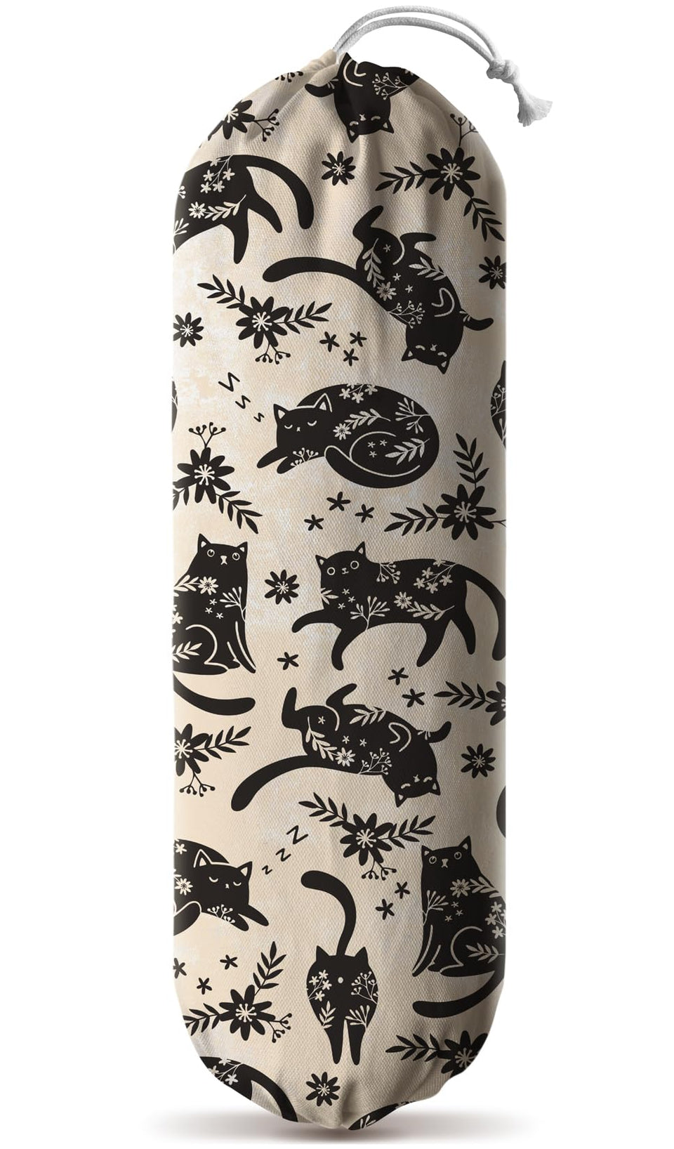 Hglian Black Cat bag holder with cute design keeps kitchen bags tidy and accessible.