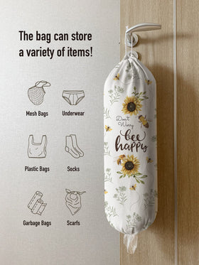 Hglian canvas bag dispenser, side view, a compact kitchen storage solution.