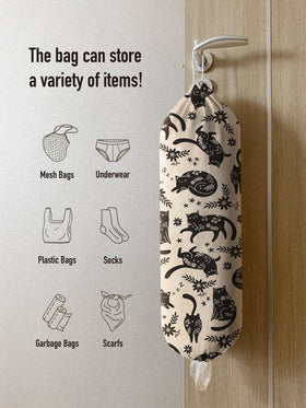 Hglian cat-pattern organizer stores plastic bags neatly for quick grab-and-go use.
