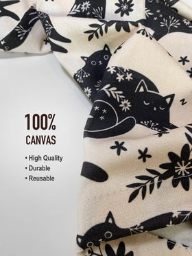 Hglian floral canvas bag holder adds farmhouse charm while keeping bags within reach.