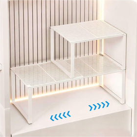 HGZBS extendable shelf length adjustment fits tight cabinets for versatile spacing.