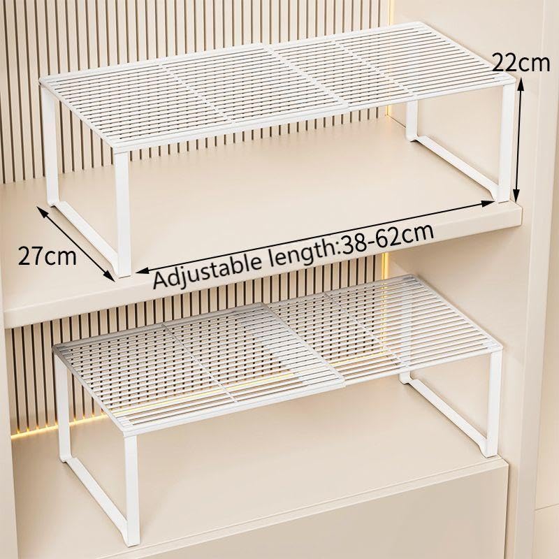 HGZBS extendable shelf open design reduces dust on stored items.