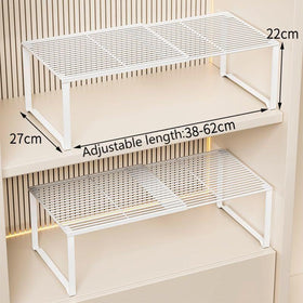 HGZBS extendable shelf open design reduces dust on stored items.
