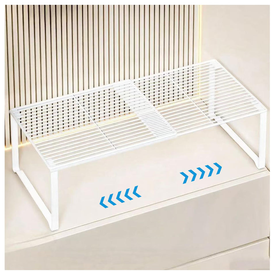 HGZBS extendable wire shelf extended to full length for cabinet customization