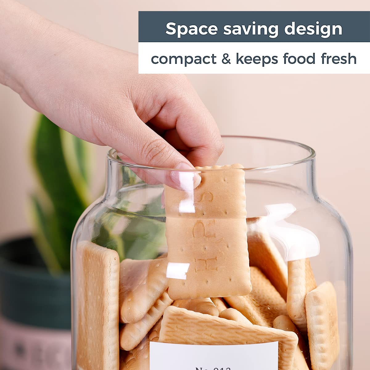 HHMJSM versatile storage jar for coffee beans, rice, or pasta on the kitchen shelf.