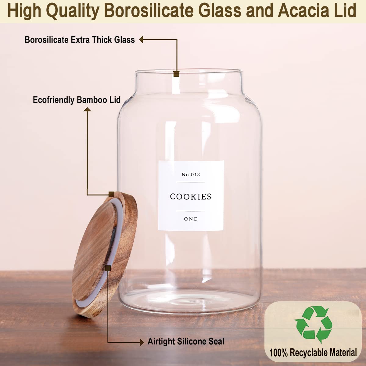 HHMJSM dishwasher-safe glass jar simplifies cleaning after cooking and baking.