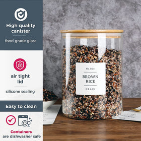 HHMJSM farmhouse glass storage adds rustic charm to any kitchen.