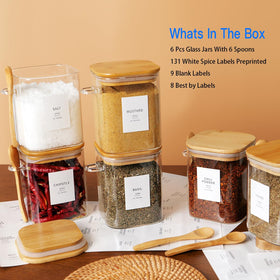 HHMJSM 27oz jar with wooden lid for pantry organization and easy access