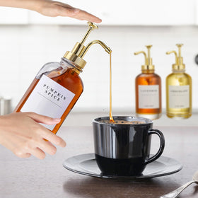 HHSME coffee bar and home kitchen organization with syrup dispensers