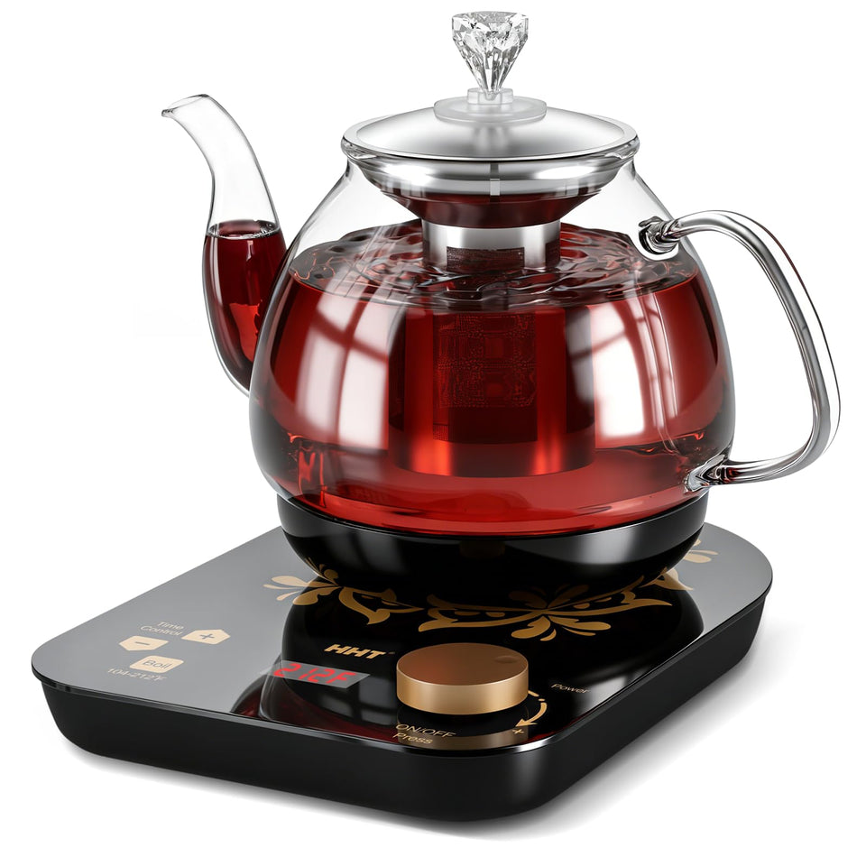 HHT electric tea maker with infuser for precise brewing and clean flavor