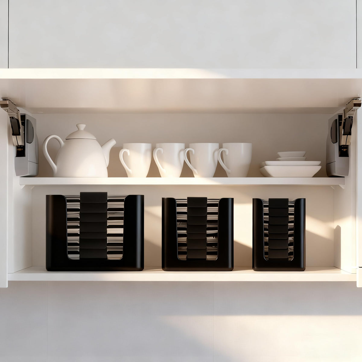 Hhyoisn lid organizer cabinet storage keeps lids tidy inside cupboards