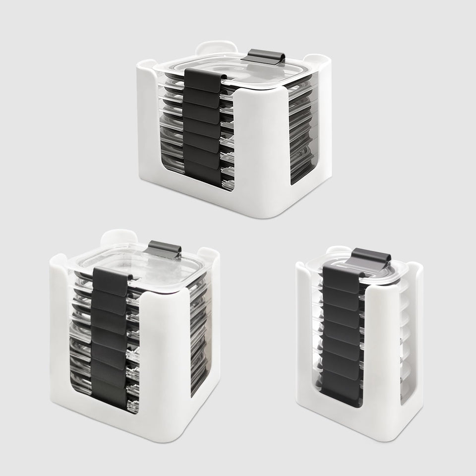 Hhyoisn lid organizer for Rubbermaid Brilliances lids keeps them neatly stacked and accessible.