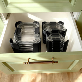 Hhyoisn lid organizer stacked-lids view shows easy access and efficient storage
