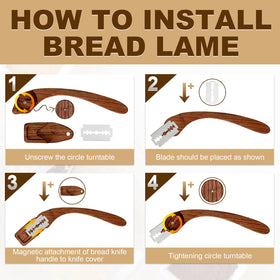 HHZPAEK black walnut handle bread lame showcasing handcrafted ergonomic design.