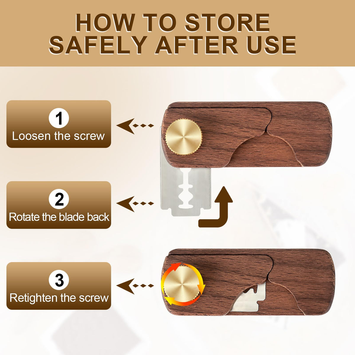 HHZPAEK brass screws provide thumb-friendly grip for stable, precise bread scoring