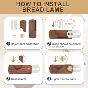 HHZPAEK handcrafted dough scoring tool highlights natural wood grain and ergonomic grip