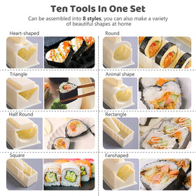 HI NINGER 8-shape sushi mold set enables varied presentations in your kitchen
