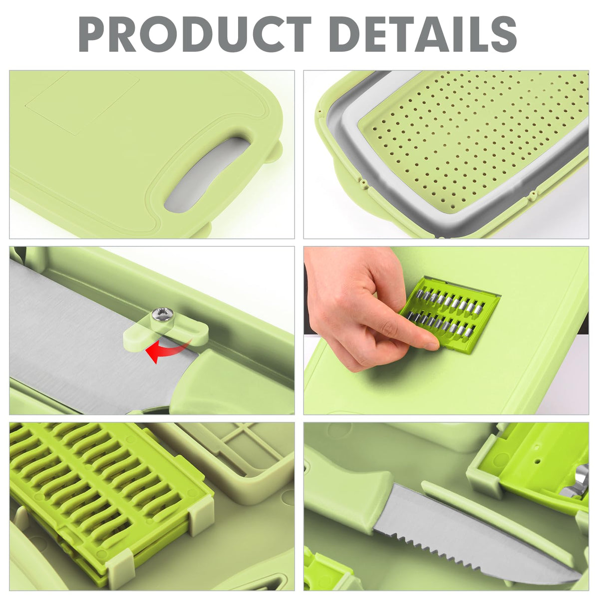 HI NINGER cutting board showing removable middle clapboard for custom cuts.