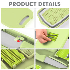 HI NINGER cutting board showing removable middle clapboard for custom cuts.