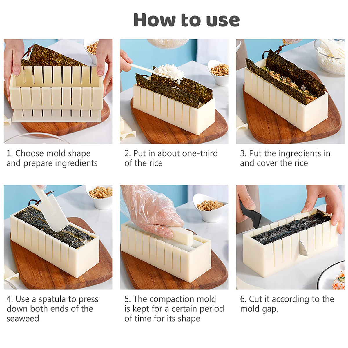 HI NINGER Heart sushi mold press for cute shapes during entertaining at home