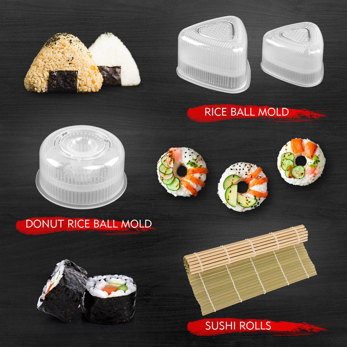 HI NINGER 11 mold shapes for creative sushi designs at home