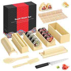 HI NINGER Deluxe Sushi Making Kit with heart mold for creative home rolls