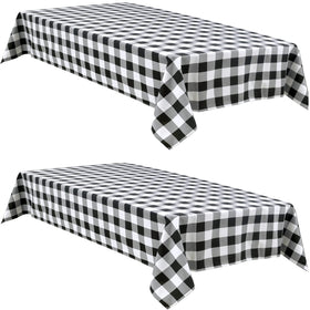 Hiasan buffalo plaid tablecloth waterproof 60x84 protecting outdoor dining spills