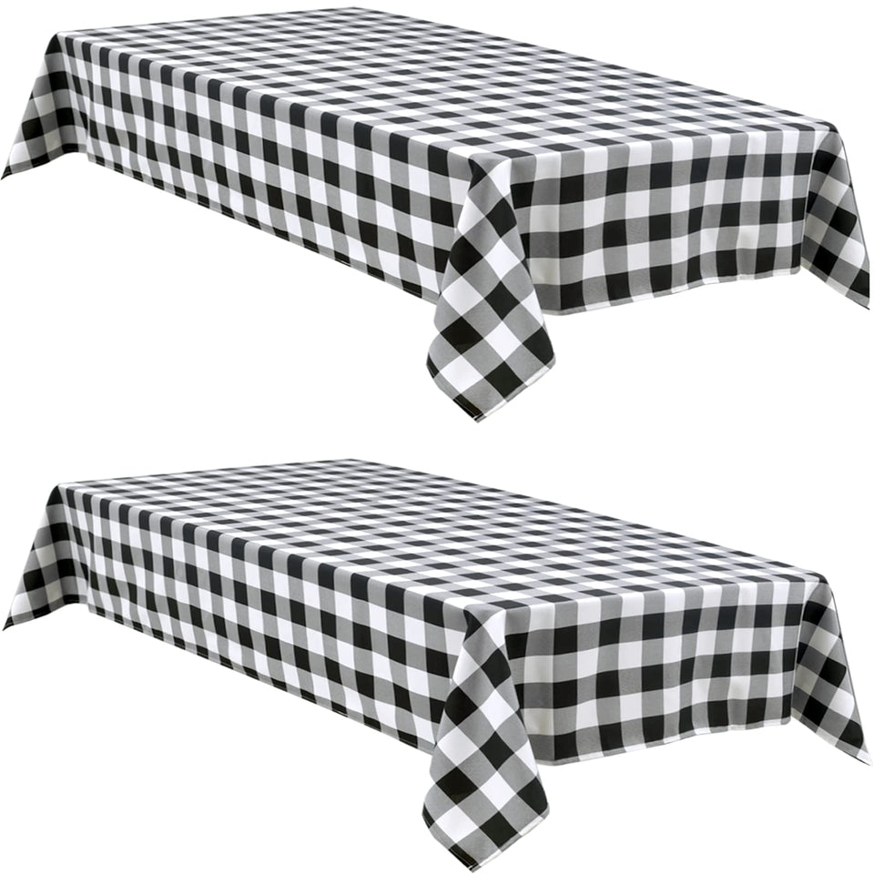 Hiasan buffalo plaid tablecloth waterproof 60x84 protecting outdoor dining spills
