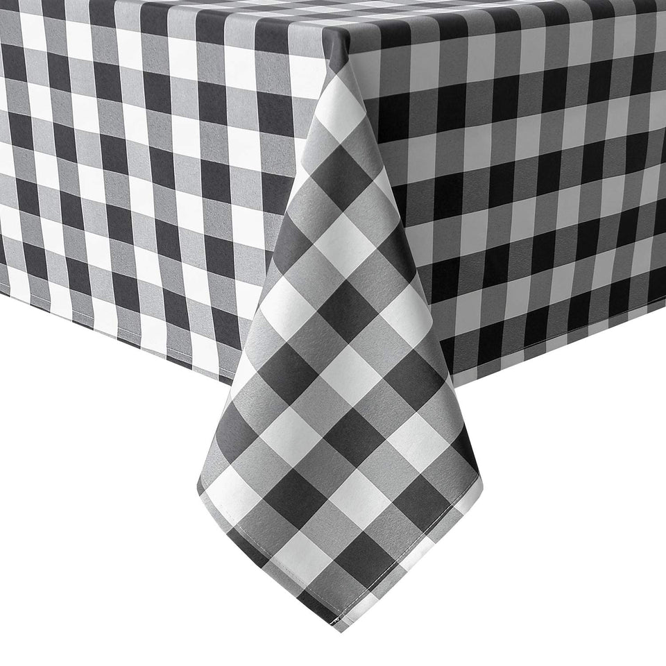 Hiasan checkered tablecloth in black and white 60x120 protects surfaces from spills