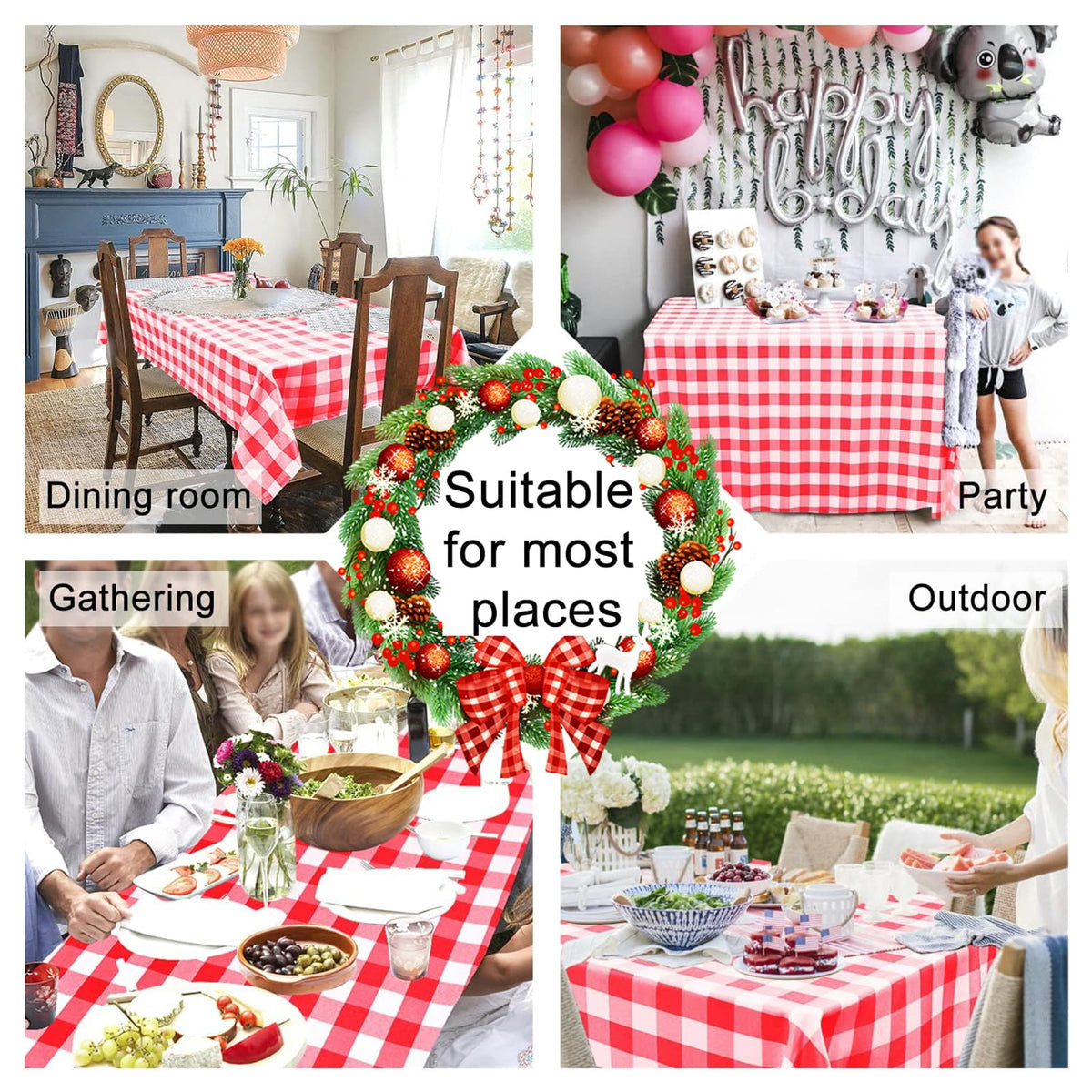 Hiasan machine washable tablecloth for quick cleanup after meals