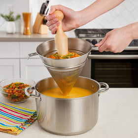 HIC Kitchen Chinois dishwasher-safe sieve for quick cleanup after cooking.