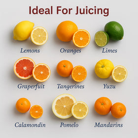 Easy-grip handle design supports comfortable juicing