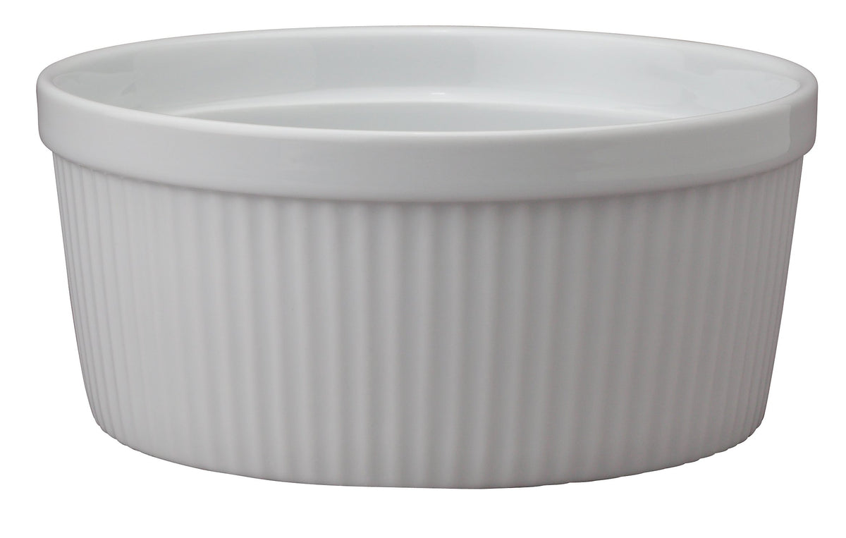 HIC Kitchen soufflé fine porcelain dish for baking and serving family portions.
