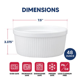 HIC Kitchen soufflé serving dish pairs with salads and sides for gatherings.
