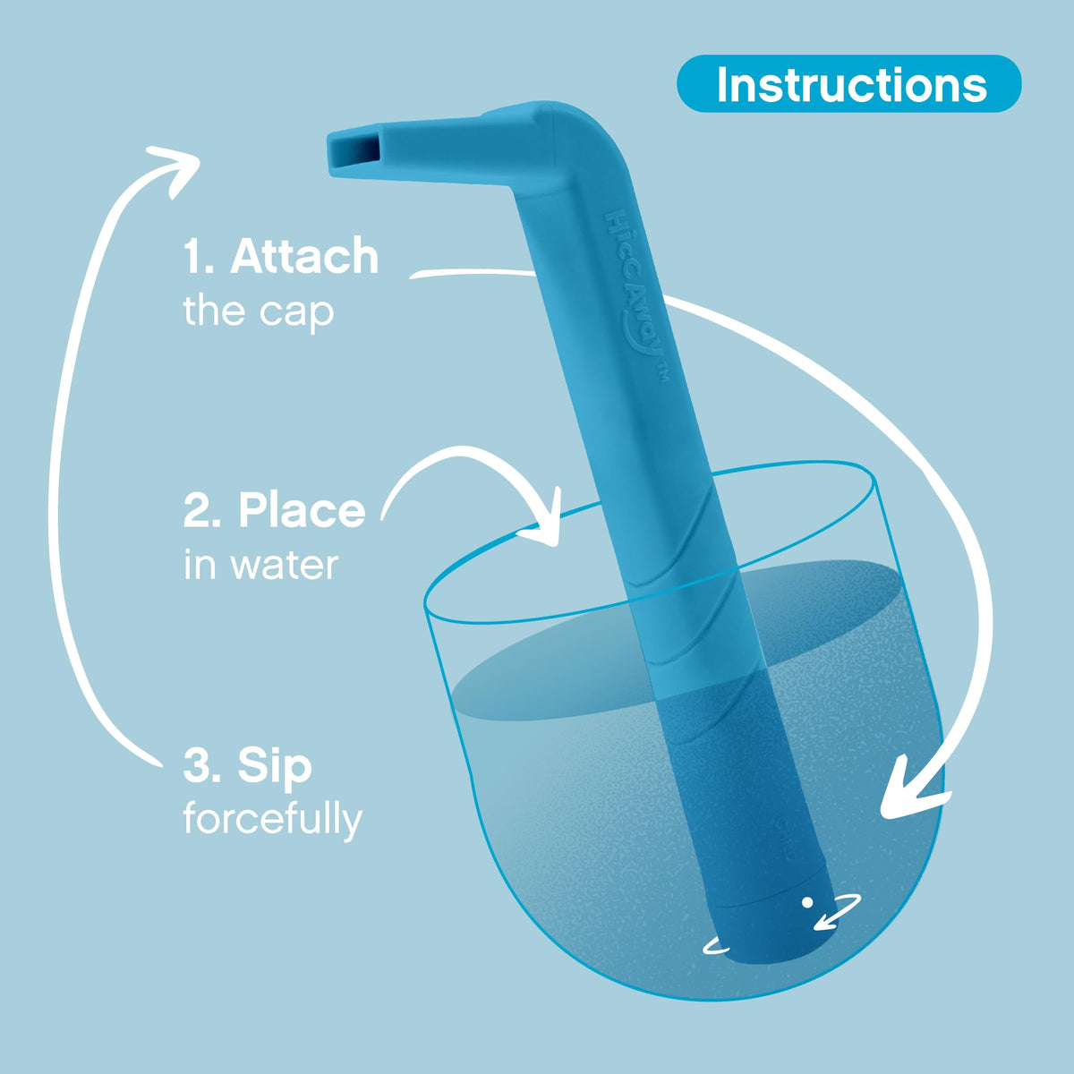 Single-straw-pack HiccAway ready for home or on-the-go use
