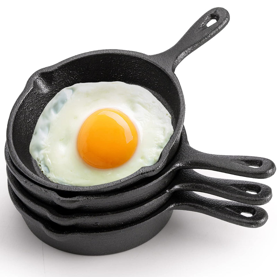 Hiceeden 4in mini skillet front view highlights compact design for single servings.