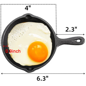 Hiceeden 4in mini skillet handle angle emphasizes easy grip during quick stovetop meals.