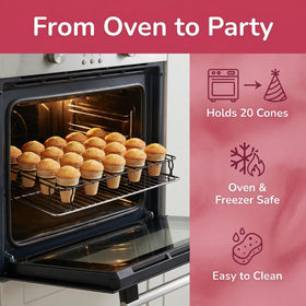 Dishwasher-safe Hiceeden cone stand for quick cleanup after gatherings