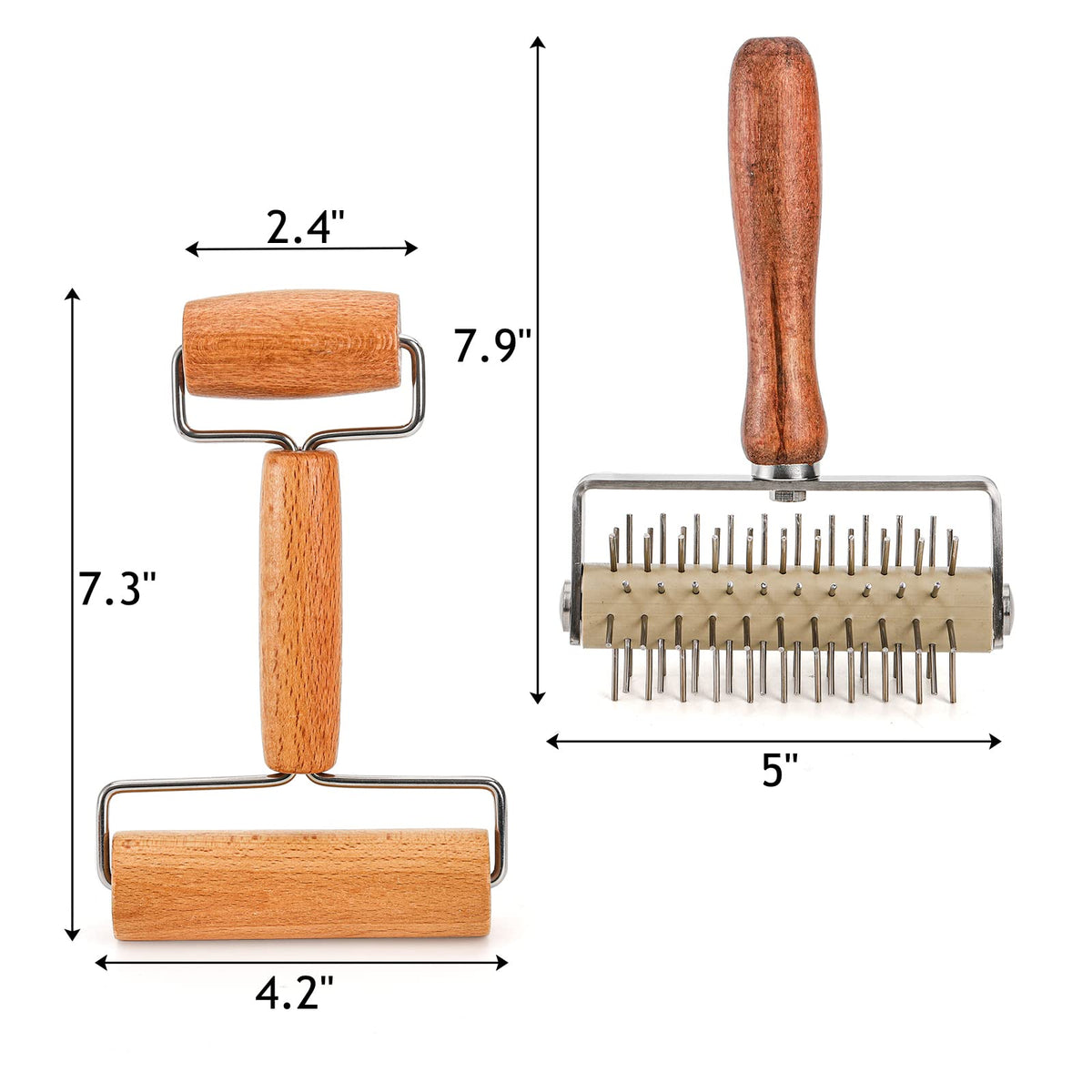 Hiceeden dough roller wood handle in use for smooth dough rolling