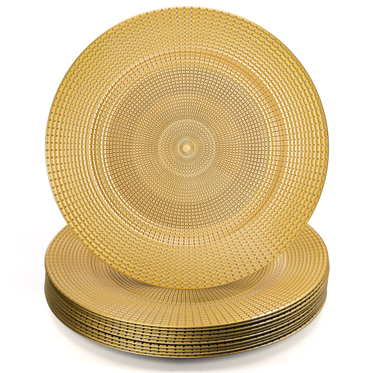 Hiceeden gold charger plate with chain pattern elevates 13-inch place settings.