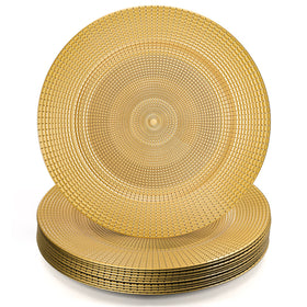 Hiceeden gold charger plate with chain pattern elevates 13-inch place settings.